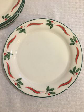 Lenox Country Holly Salad Plates Set Of 4 Christmas China