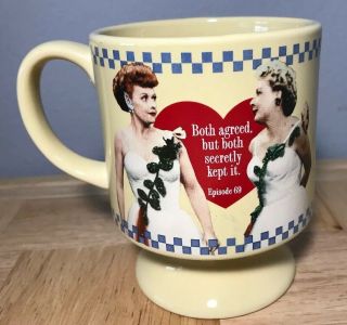 I Love Lucy Fashion Queens Yellow Pedestal Coffee Cup Mug Collectible
