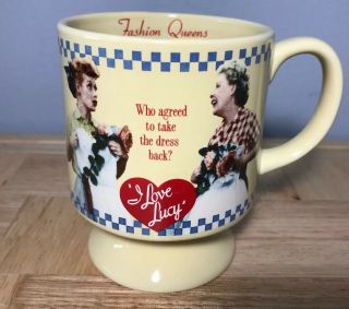 I Love Lucy Fashion Queens Yellow Pedestal Coffee Cup Mug Collectible 2