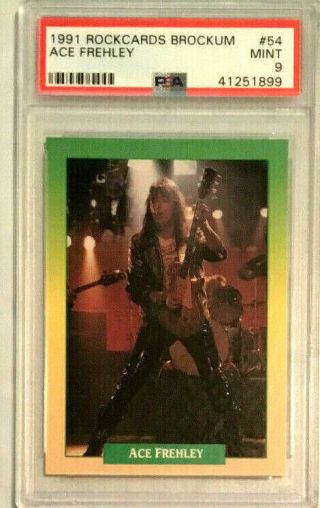 Kiss - 1991 Rock Cards Ace Frehley Psa 9 Brockrum Highest Grade
