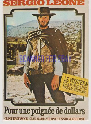 A Fistful Of Dollars Vintage 1980s French Postcard Clint Eastwood