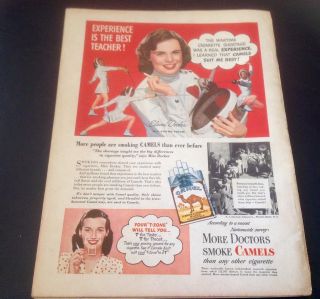 Motion Picture Mag. ,  Esther Williams Cover,  Linda Darnell,  Varga drawing,  9/1947 2