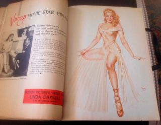 Motion Picture Mag. ,  Esther Williams Cover,  Linda Darnell,  Varga drawing,  9/1947 3