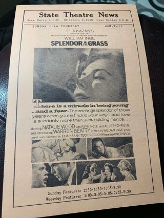Movie Flyer “splendor In The Grass” / Blood And Roses