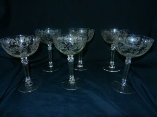 Set Of 6 Vintage Fostoria Champagne/sherbet Stemware