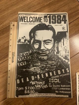 Dead Kennedys,  Butthole Surfers And Tsol Flyer.  Years Eve 1984 Kbd Punk Sf