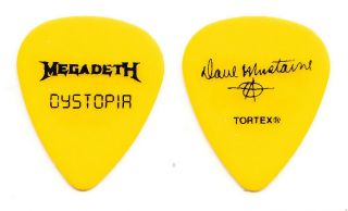 Megadeth Dave Mustaine Signature Yellow Guitar Pick - 2016 Dystopia Tour