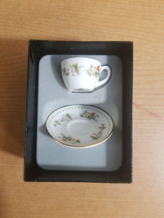 Wedgwood Mini Miniature Mirabelle Tea Cup and Saucer Bone China 6