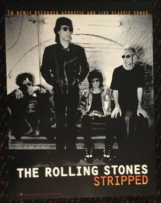 Rolling Stones Stripped 18x24 Record Store Promo Poster Virgin 1995