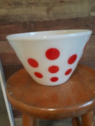 Vintage Fire King Red Polka Dot Nesting Mixing Bowl