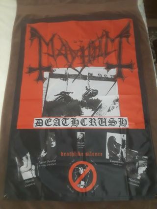 Mayhem,  Deathcrush,  Flag Banner 24 X 36 Inches