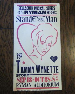 The Tammy Wynette Story Stand By Your Man Ryman 2001 Hatch Show Print Poster