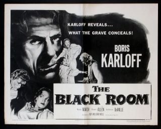 The Black Room Boris Karloff Marian Marsh Horror Half Sheet R’55