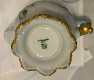 BAVARIA GERMANY PORCELAIN CHINA LHS Teapot Handpainted Gold Trim 8