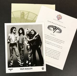 Van Halen The Best Of Volume 1 Rare Press Kit W/photo,  Folder Warner Bros.