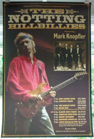 The Notting Hillbillies : Mark Knopfler 1997 Uk Promo Tour Poster Dire Straits
