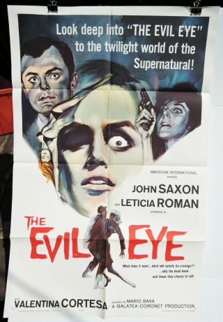 Evil Eye (1963) 27x41 Orignial Movie Poster.  $4 Poster Mario Bava.