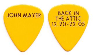 John Mayer Trio John Mayer Back In The Attic Yellow Guitar Pick - 2005 Tour