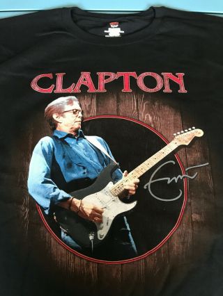 Eric Clapton 2019 Usa Tour Black Photo T - Shirt Plus 2019 Tour Book