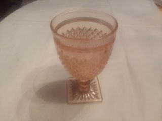 1 Vintage Pink Miss America 10 Oz.  Water Goblet Hocking Glass Co.  1935 - 38