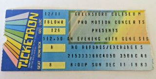 Vintage Genesis The Mama Tour Ticket Stub December 11 1983 Greensboro Nc 2249