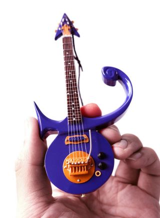 Miniature Guitar Prince Purple Prince Symbol Signature 6 " Ornament Mini