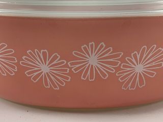 Vintage Pink Daisy 2 1/2 Quart Oval Casserole Dish With Lid 2