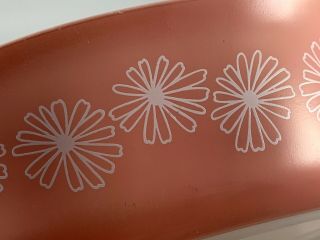 Vintage Pink Daisy 2 1/2 Quart Oval Casserole Dish With Lid 8