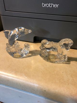 Princess House Crystal Rocking Dolphin And Horse Figurines
