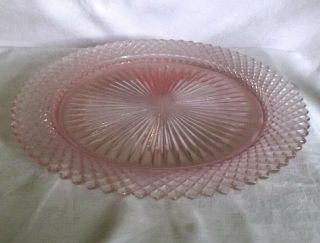 Pink Depression Glass Anchor Hocking Miss America Footed Cake Plate Platter 12 "