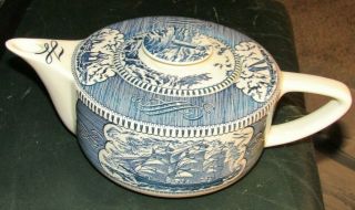 Gorgeous Royal China Currier & Ives Teapot W/ Scroll Spout -