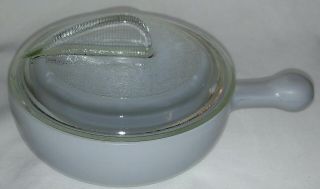Gray Glasbake French Casserole Dish With J313 Lid Lug Handle J2057