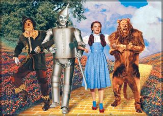 The Wizard Of Oz Cast On Yellow Brick Road Photo Refrigerator Magnet