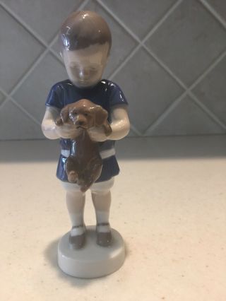 Vintage B & G Bing & Grondahl Boy And Dog No.  1747 Figurine