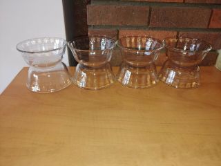 Set 8 Pyrex Custard Cups Bowls Ramekins 10 Oz 464 Scalloped 3 Bands Glass