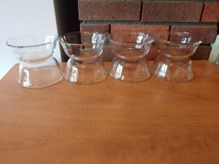 Set 8 Pyrex Custard Cups Bowls Ramekins 10 oz 464 Scalloped 3 Bands Glass 2