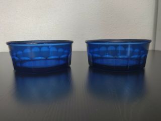 Casserole Dishes Cobalt Blue Set Of Three 2 Small 5 1/2 inch 1 Large 9 inch 2