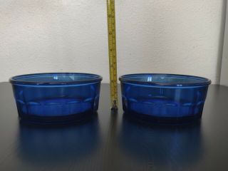 Casserole Dishes Cobalt Blue Set Of Three 2 Small 5 1/2 inch 1 Large 9 inch 3