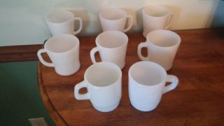 8 Vintage Fire - King Anchor Hocking Glass Coffee Cups/mugs - Miscellaneous Style