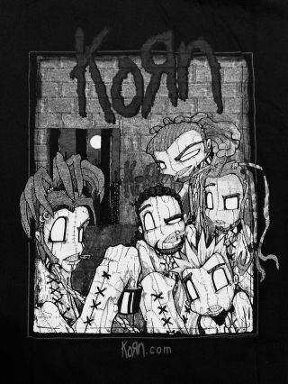 Korn Sick & Twisted 2000 Tour Concert Metal Band Mens Black T Shirt Sz: Xl