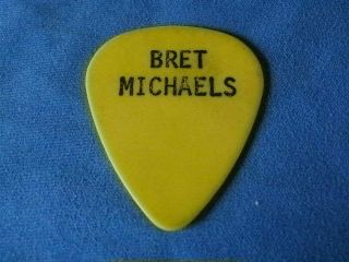 Scarce Poison Bret Michaels Guitar Pick Yellow W/ Black Print 1986 - 87 Tour