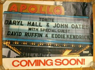 Vintage 1985 Rare Promo Only Hall & Oates Live At The Apollo Poster - 36 " X 27 "