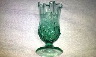 Fenton Glass Co.  Vintage " Lily Of The Valley " Emerald Green Vase