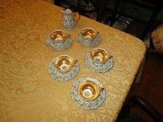 Vintage Mitterteich Bavaria Germany Set Of 5 Coffee Tea Cup & Saucer Rare Set