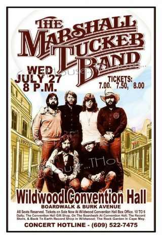 The Marshall Tucker Band 1977 Wildwood Convention Hall Poster Thouse 2018