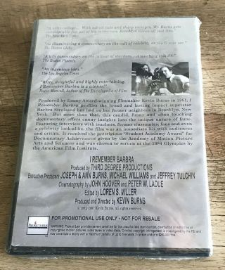 I REMEMBER BARBRA A THIRD DEGREE PROMO DVD MIP 1981 KEVIN BURNS DOCUMENTARY 3