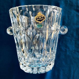 German Beyer Bleikristall 24 Lead Crystal Ice Bucket 8.  5 " Tall