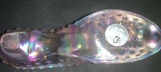 Vintage Pink Fenton Art Carnival Iridescent Glass Slipper Heel Boot Box Hobnail 5