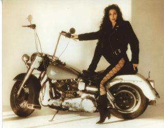 Cher On Motorcycle Vintage 8x10 Photo Print