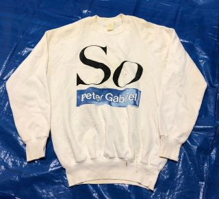 Peter Gabriel Vintage 1986 " So " Concert Tour Sweatshirt Band Genesis Crewneck